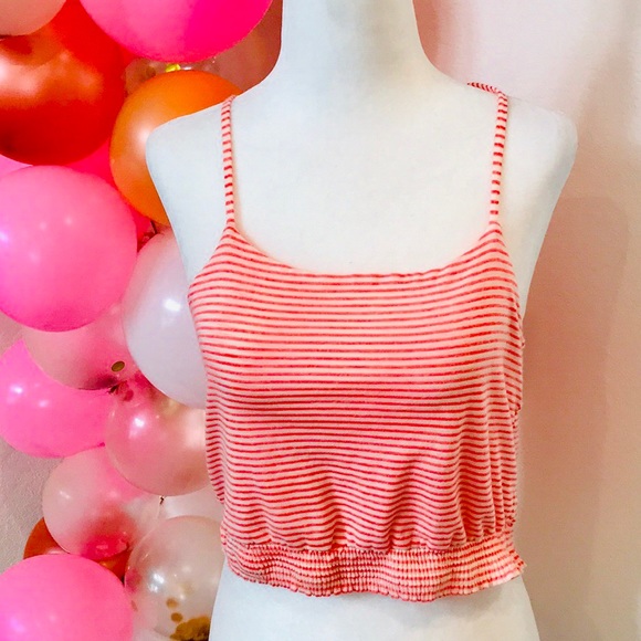 Zara Tops - ❤️5/$20 Zara TF coral & white striped crop top